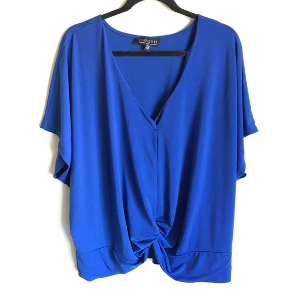 Eloquii Tops - Eloquii Blue Top Size 18 20 Knot Front